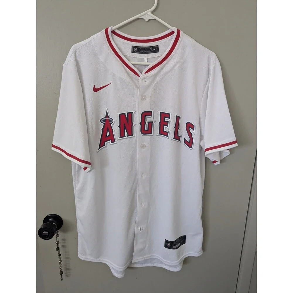 NWT Anaheim Angels Nike Dri-Fit Men's Blank Home Jersey Authentic MLB Medium